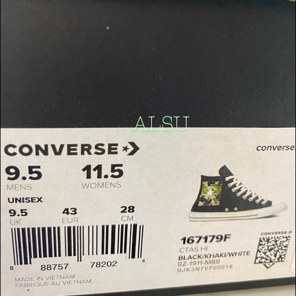 Converse Ctas Canvas High Top Black Khaki Men’s - Picture 11 of 11